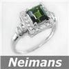 Image 1 : Vintage Gem 1.50 ct Green Tourmaline & Diamond Ring 14k