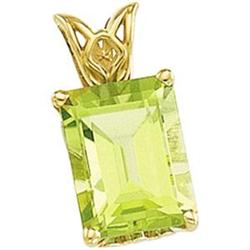 14k Gold Pendant Genuine PERIDOT (57965)
