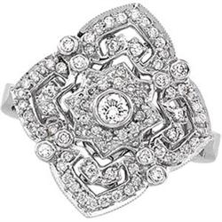 ANTIQUE STYLE WHITE GOLD DIAMOND RIGHT HAND RING SPECTACULAR (58074)