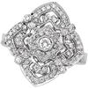 Image 1 : ANTIQUE STYLE WHITE GOLD DIAMOND RIGHT HAND RING SPECTACULAR (58074)