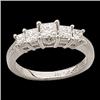 Image 1 : PLATINUM WEDDING BAND 5 PRINCESS CUT DIAMONDS (58105)