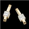 Image 1 : 14K  PRINCESS CUT DIAMOND EARRINGS .75 CARATS! STICK STYLE (58131)