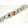 Image 2 : ANTIQUE STYLE SLIDE BRACELET GARNET AMETHYST PERIDOT (58622)