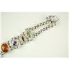 Image 3 : ANTIQUE STYLE SLIDE BRACELET GARNET AMETHYST PERIDOT (58622)