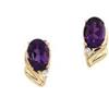 Image 1 : 14K GOLD EARRINGS AMETHYSTS DIAMONDS (58736)