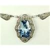 Image 1 : Antique Style FILIGREE NECKLACE BLUE TOPAZ! (59291)