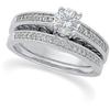 Image 1 : 14k White Gold DIAMOND ENGAGEMENT RING .59 CTS! (60636)