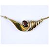 Image 1 : 14k Gold NECKLACE w GARNET 16 inch long (60925)