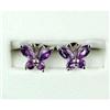 Image 1 : 14k AMETHYST BUTTERFLY EARRINGS (61082)
