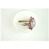 Image 2 : 14K GOLD RING LAVENDAR JADE w AMETHYSTS (61310)