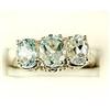Image 1 : ANTIQUE 14k WHITE GOLD RING w 3 AQUAMARINES = 2.50 CARATS! (61364)