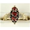 Image 1 : ANTIQUE STYLE GOLD RING w 3 GARNETS (61381)