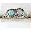 Image 1 : ANTIQUE Style RING  TWO OPALS w FILIGREE (61510)