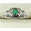 Image 1 : ANTIQUE Style  RING w EMERALD = .23 CARATS! (61535)