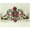 Image 1 : ANTIQUE Style RING w RUBYS and SEED PEARLS! (61541)