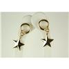 Image 1 : 14k YELLOW GOLD EARRINGS w STAR DANGLE (61583)