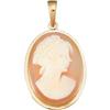 Image 1 : 14K GOLD PENDANT SHELL CAMEO OF WOMANS PROFILE (61586)