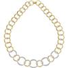 Image 1 : 14k LINK NECKLACE DIAMONDS YELLOW WHITE GOLD  (61864)