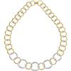 Image 1 : 14k LINK NECKLACE DIAMONDS YELLOW WHITE GOLD  (61864)