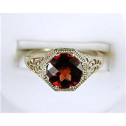 ANTIQUE STYLE RING GARNET 2 CARATS! FILIGREE (62081)