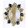 Image 1 : ESTATE RING MOONSTONE DIAMONDS SAPPHIRES (62253)