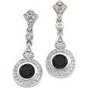 Image 1 : WHITE GOLD EARRINGS BLACK ONYX DIAMONDS (62272)
