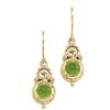 Image 1 : 14K GOLD EARRINGS PERIDOT DANGLING (62284)