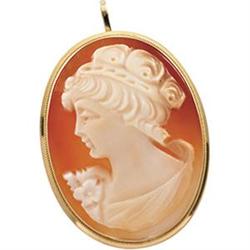 14K PENDANT PIN CAMEO OF WOMAN (62288)