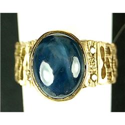 14K GOLD RING STAR SAPPHIRE 8 CARATS! DIAMONDS (62291)