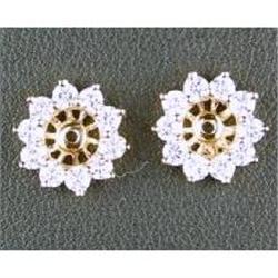 14k DIAMOND EARRING JACKETS ONE CARAT! (36772)