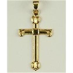 14k YELLOW GOLD CROSS PENDANT (41219)