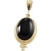 Image 1 : 14k Yellow Gold Pendant Oval BLACK ONYX (43017)