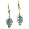 Image 1 : 14K GOLD EARRINGS BLUE TOPAZ DANGLING (58380)