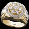 Image 1 : GENTS 14K GOLD RING W DIAMONDS = 1.50 CARATS! (58456)