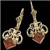 Image 1 : 14k Yellow Gold Garnet Earrings (58812)