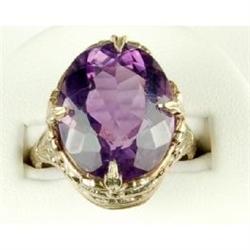 ANTIQUE STYLE 14K RING AMETHYST 11 CARATS! FILIGREE (60270)