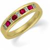 Image 1 : 14k Gold Wedding Band RUBYS and DIAMONDS (60583)