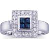 Image 1 : 14k White Gold Ring SAPPHIRES w DIAMONDS (60872)