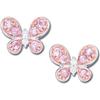 Image 1 : 14k WHITE GOLD Earrings BUTTERFLY Pink Sapphires w DIAMONDS (60892)