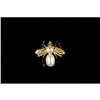 Image 1 : 14K Gold Pin BUG BEE or INSECT w PEARLS (60929)