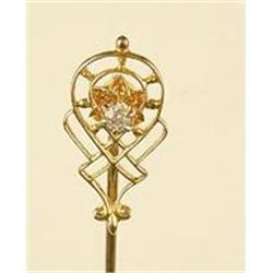 ANTIQUE ART NOUVEAU STICKPIN w DIAMOND (61043)
