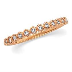 14k ROSE GOLD  WEDDING BAND 12 DIAMONDS (61058)