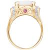 Image 2 : 14K GOLD RING w OPAL DIAMONDS and PINK TOURMALINE (61217)