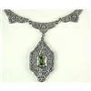 Image 1 : ANTIQUE STYLE FILIGREE NECKLACE w PERIDOT (61245)