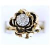 Image 1 : ESTATE 14K GOLD RING DIAMONDS ROSEBUD DESIGN (61318)
