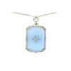 Image 1 : ANTIQUE Style NECKLACE BLUE CRYSTAL w DIAMOND  (61340)