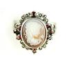 Image 1 : ANTIQUE Style CAMEO RING GARNETS AND MARCASITES (61396)