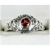 Image 1 : ANTIQUE Style RING w GARNET w FILIGREE (61481)