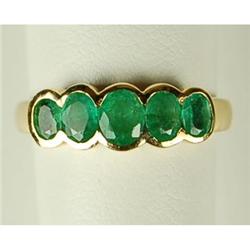 ANTIQUE STYLE RING 5 EMERALDS (62245)