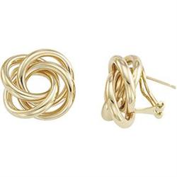 14K GOLD EARRINGS SWIRLED KNOT DESIGN (62266)
